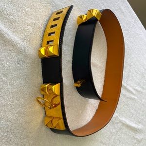 Hermès Black "Collier de Chien" Belt circa 60’s with dust bag.